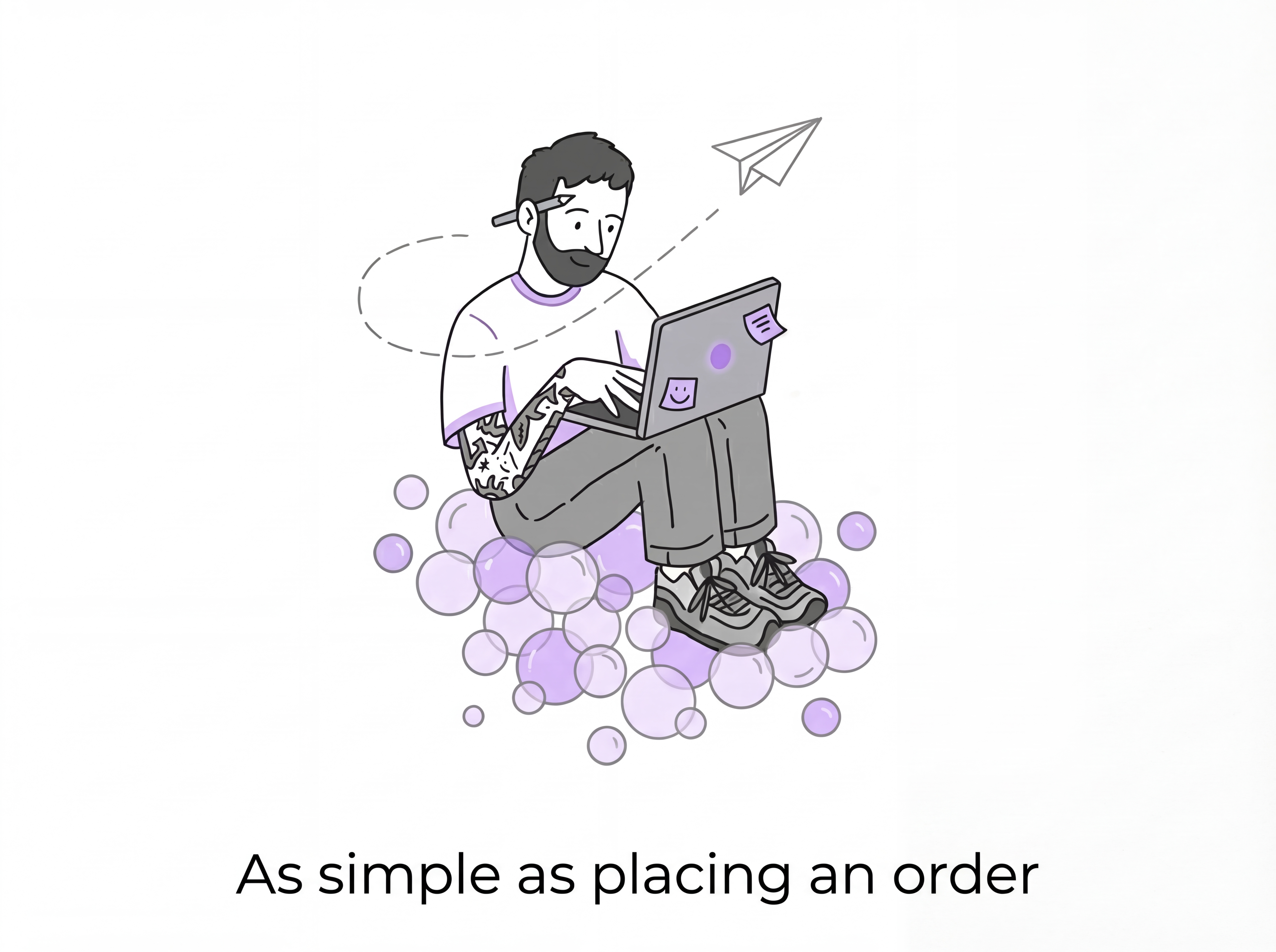 Abstract visualization of text turning into data structures